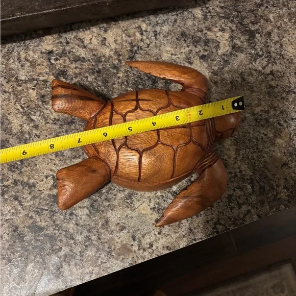 Artisan Carved Turtle Decor bowl in Rich Brown - Picture 3 of 4